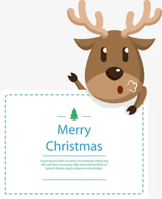 矢量图麋鹿边框装饰免抠