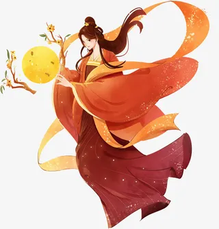 中秋节嫦娥和月亮古风免抠