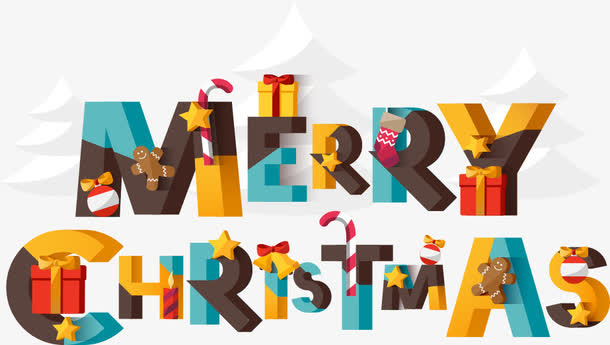 矢量圣诞字母免抠