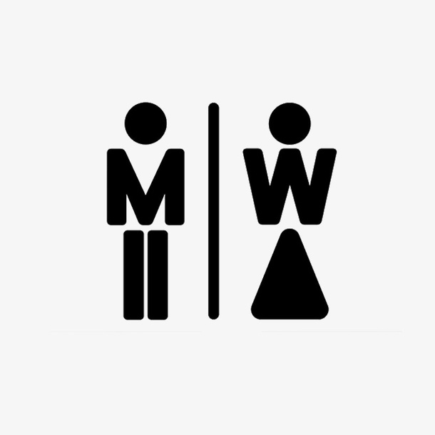 纯色简约男女厕所标识免抠