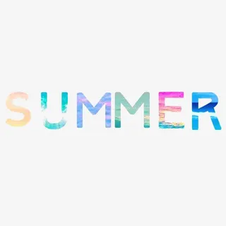 夏天英文艺术字免抠