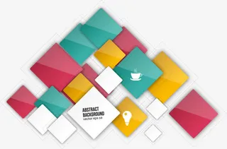 矢量时尚水晶方块设计免抠