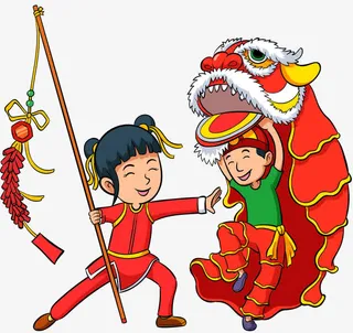 新年装饰手绘插画免抠