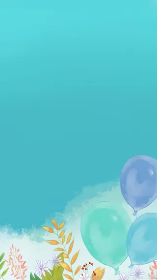 手绘蓝色碎花气球背景H5背景素材高清