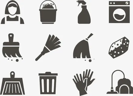 家政服务人物扫把免抠