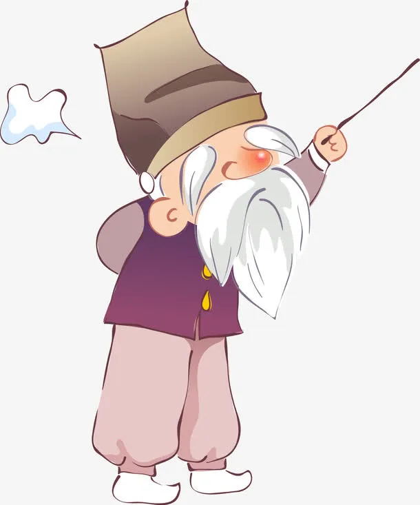 老爷爷讲课矢量免抠