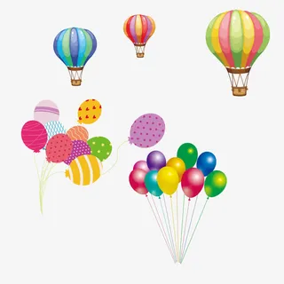 卡通气球和热气球免抠