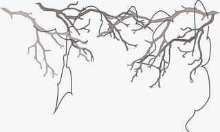 棕色简约枯树枝免抠