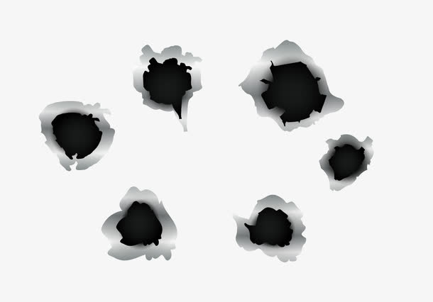 黑色矢量枪孔免抠