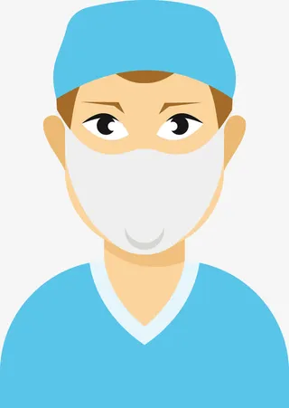 带着口罩的手术室医护人员免抠