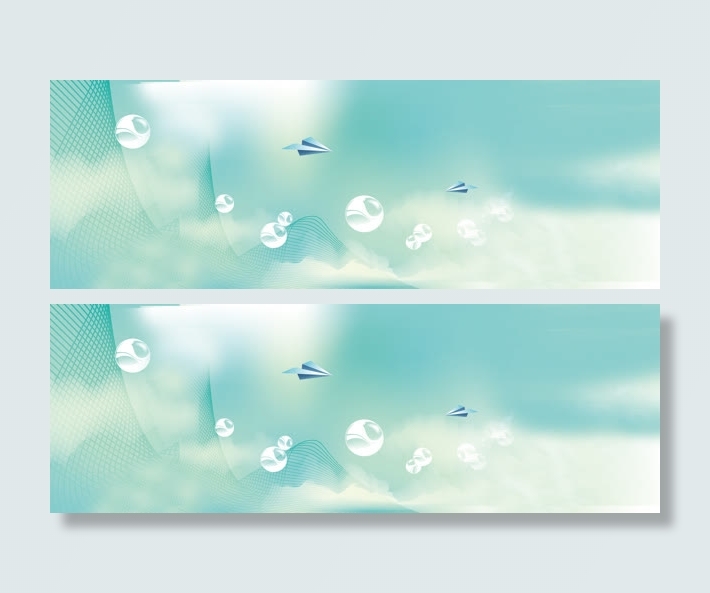科技梦幻气泡背景banner免抠