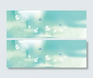 科技梦幻气泡背景banner免抠