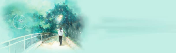 清新背影背景banner