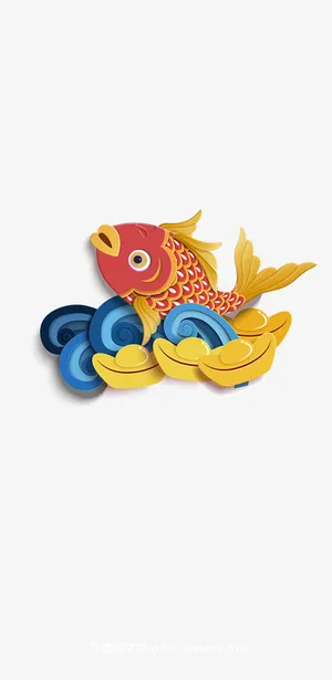 新年新春春节元素年年有余鱼免抠