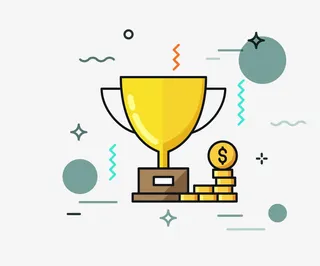 矢量卡通扁平化奖杯png免抠