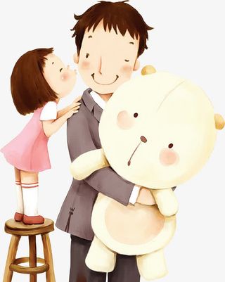 高清父亲节父爱熊卡通人物免抠