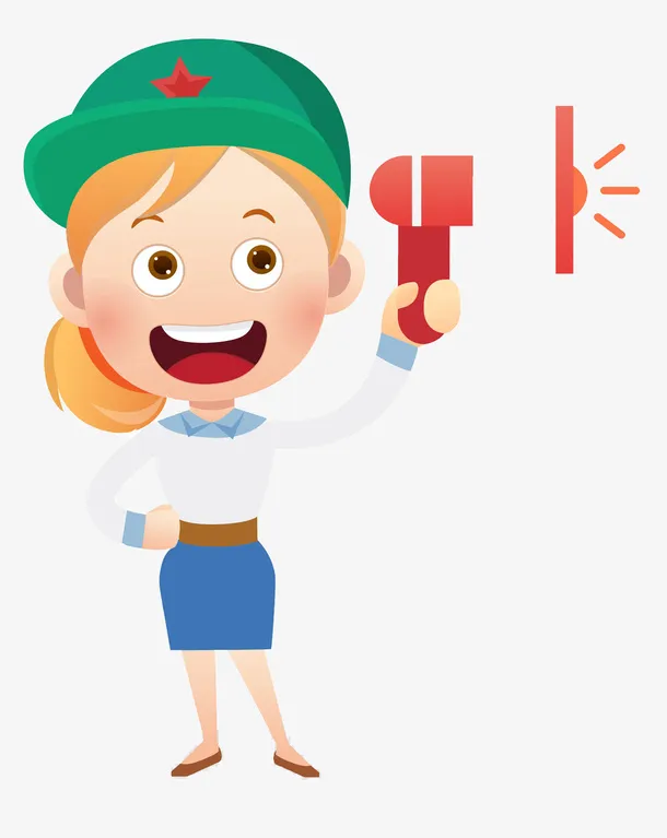 卡通戴着绿色帽子促销的女人免抠