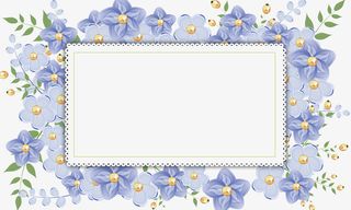 小清新紫色系手绘花环边框免抠系免抠