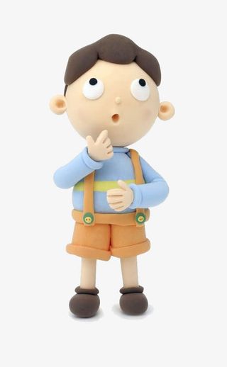 立体风惊讶小孩免抠