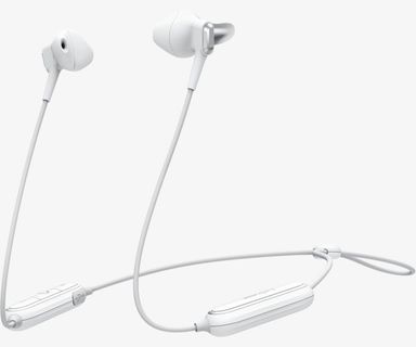 实物白色蓝牙线控耳机免抠免抠