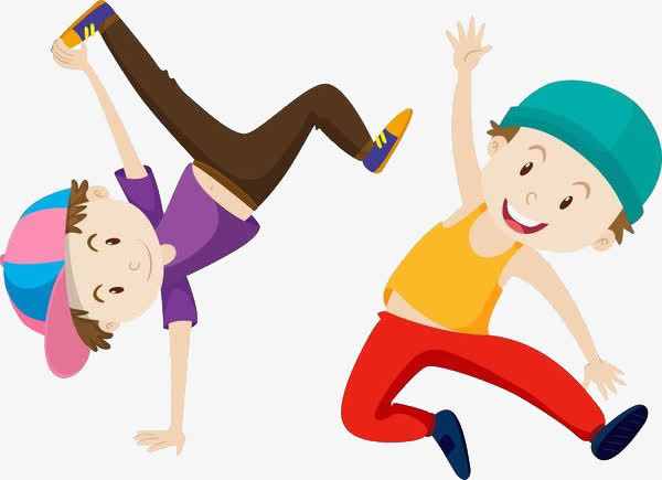 卡通儿童街舞免抠