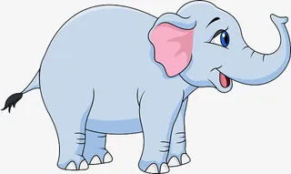 蓝色长睫毛大笨象免抠