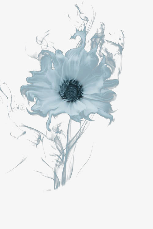 艺术烟雾花朵免抠