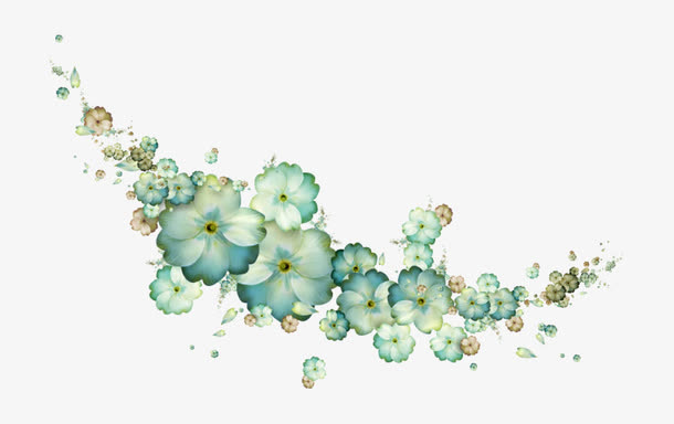 蓝色花朵免抠