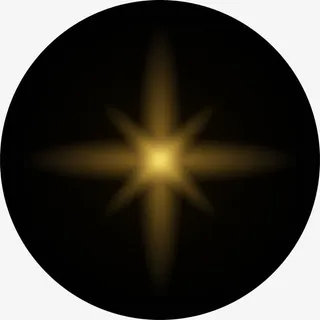 黄色闪耀光芒免抠