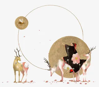 古风鹿素材免抠