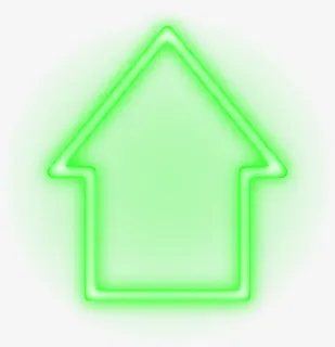 炫酷绿色霓虹灯向上箭头免抠