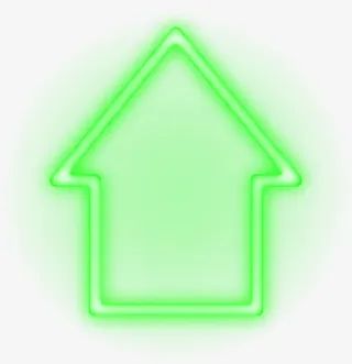 炫酷绿色霓虹灯向上箭头免抠