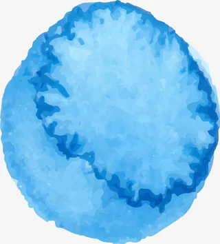 蓝色水彩晕染免抠