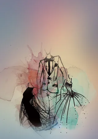 时尚线条水彩服装发布会海报背景素材高清