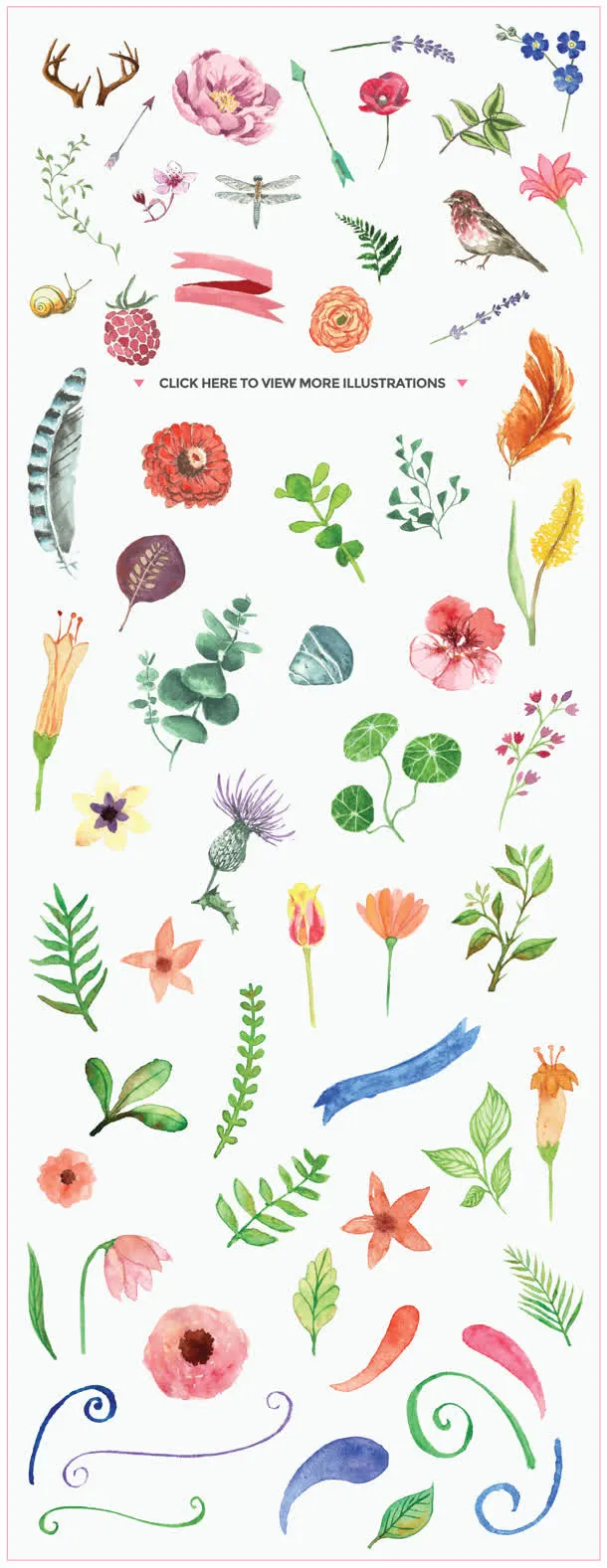 花朵 绿叶 于鏊 飘带 弓箭 树枝png免抠