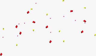 漂浮红色丝带免抠