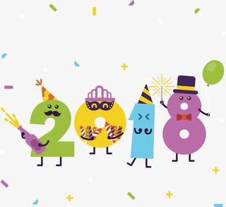 彩色卡通艺术字免抠