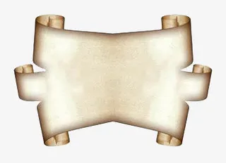 棕色卷轴边框免抠