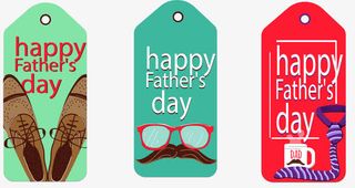 矢量手绘父亲节吊牌免抠