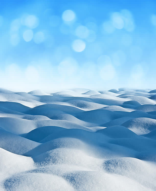 梦幻光斑与雪地风景免抠