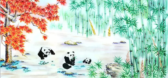 竹子与熊猫背景高清