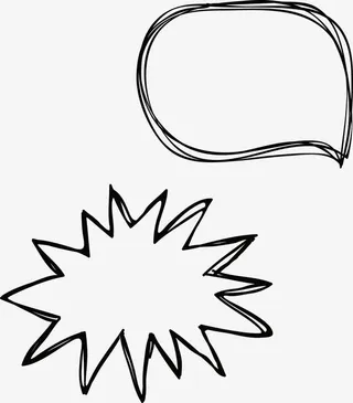 涂鸦线条语言框免抠