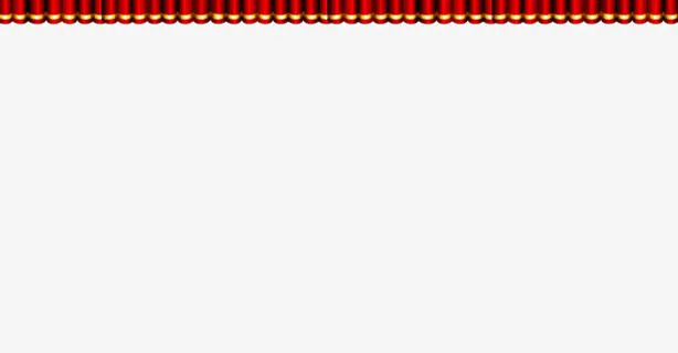 春节海报装饰红顶部窗帘免抠