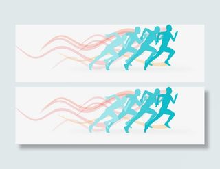 绿色冲刺跑步人物免抠