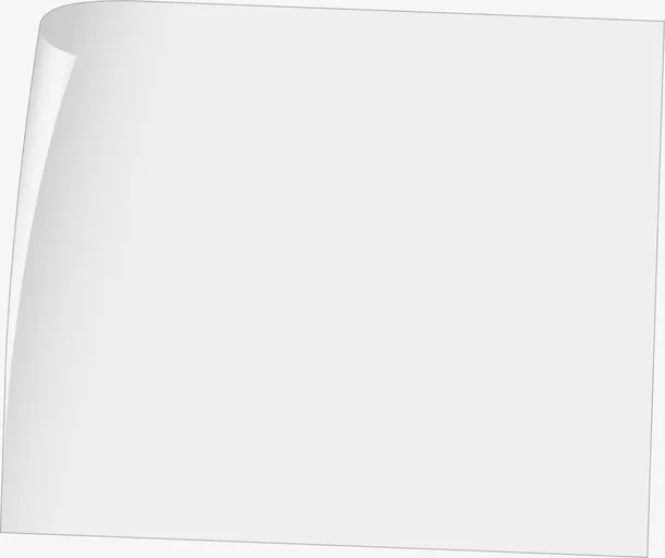 矢量手绘卷边纸张免抠