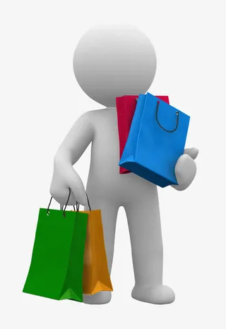 卡通3D图片3d剪影 拿着手提免抠