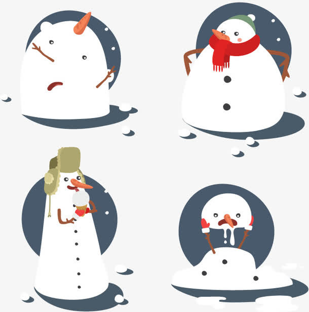 四个雪人免抠