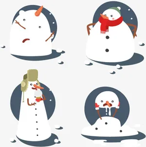 四个雪人免抠