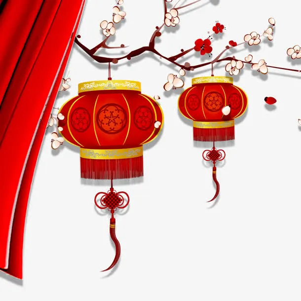 海报装饰灯笼设计免抠