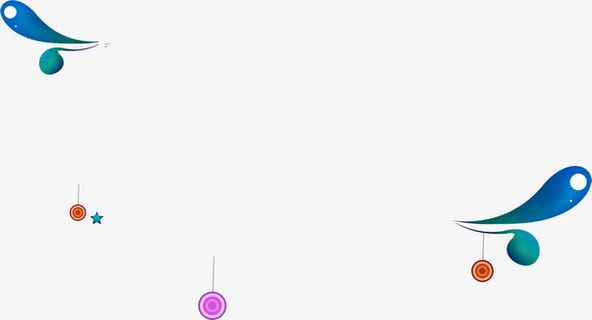 彩色春天卡通风景装饰免抠